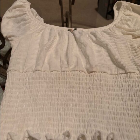 One Clothing Cream Smocked Ruffled Blouse - Picture 1 of 3